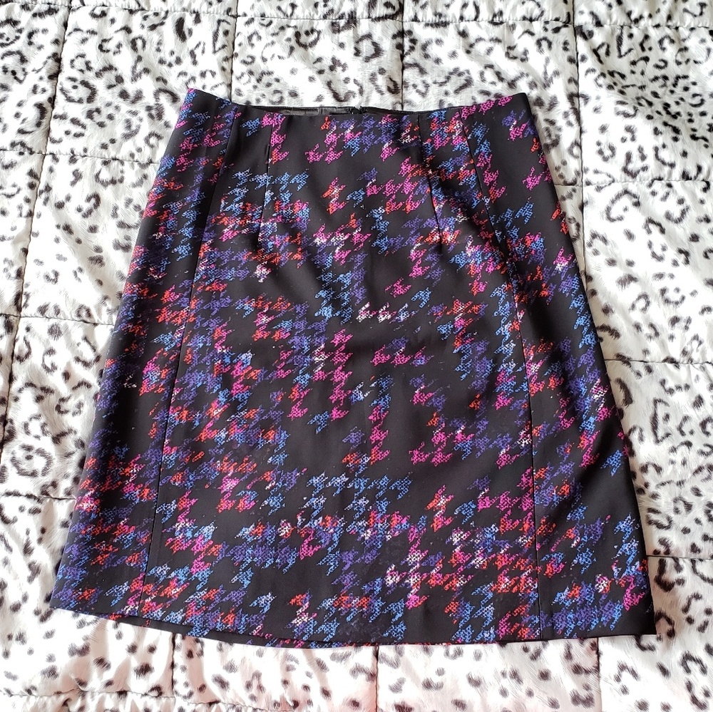 Ellen Tracy Abstract Geometric Printed A-Line Skirt Sz 8